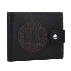 Шкіряний гаманець чорний з гербом
