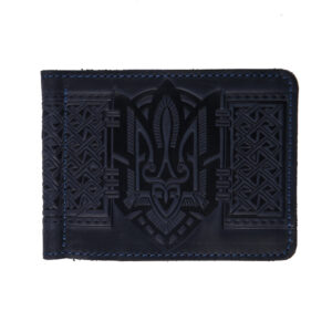 Зажим для грошей синій "герб"