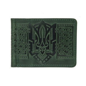 Зажим для грошей зелений "герб"