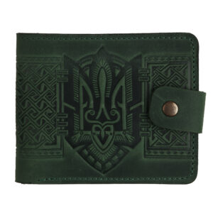 Гаманець зелений (герб), з тисненням