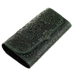 Гаманець "Квіти" темно-зелений