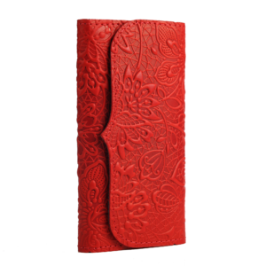 Гаманець довгий, квіти, червоний