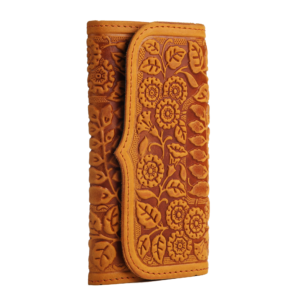 Гаманець довгий, маки, темно-жовтий