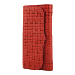 Гаманець довгий, плетений, червоний