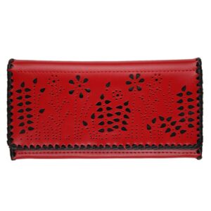 Гаманець довгий, вирізаний, червоно-чорний 2