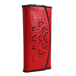 Гаманець довгий, вирізаний, червоно-чорний