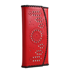 Гаманець довгий, вирізаний, червоно-білий