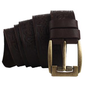 Ремінь темно-коричневий "Вязь"