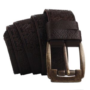 Ремінь темно-коричневий "Орнамент"