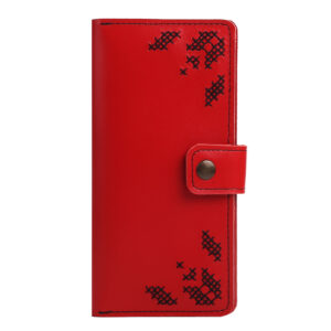 Гаманець довгий "Лонгер" з вишивкою червоний