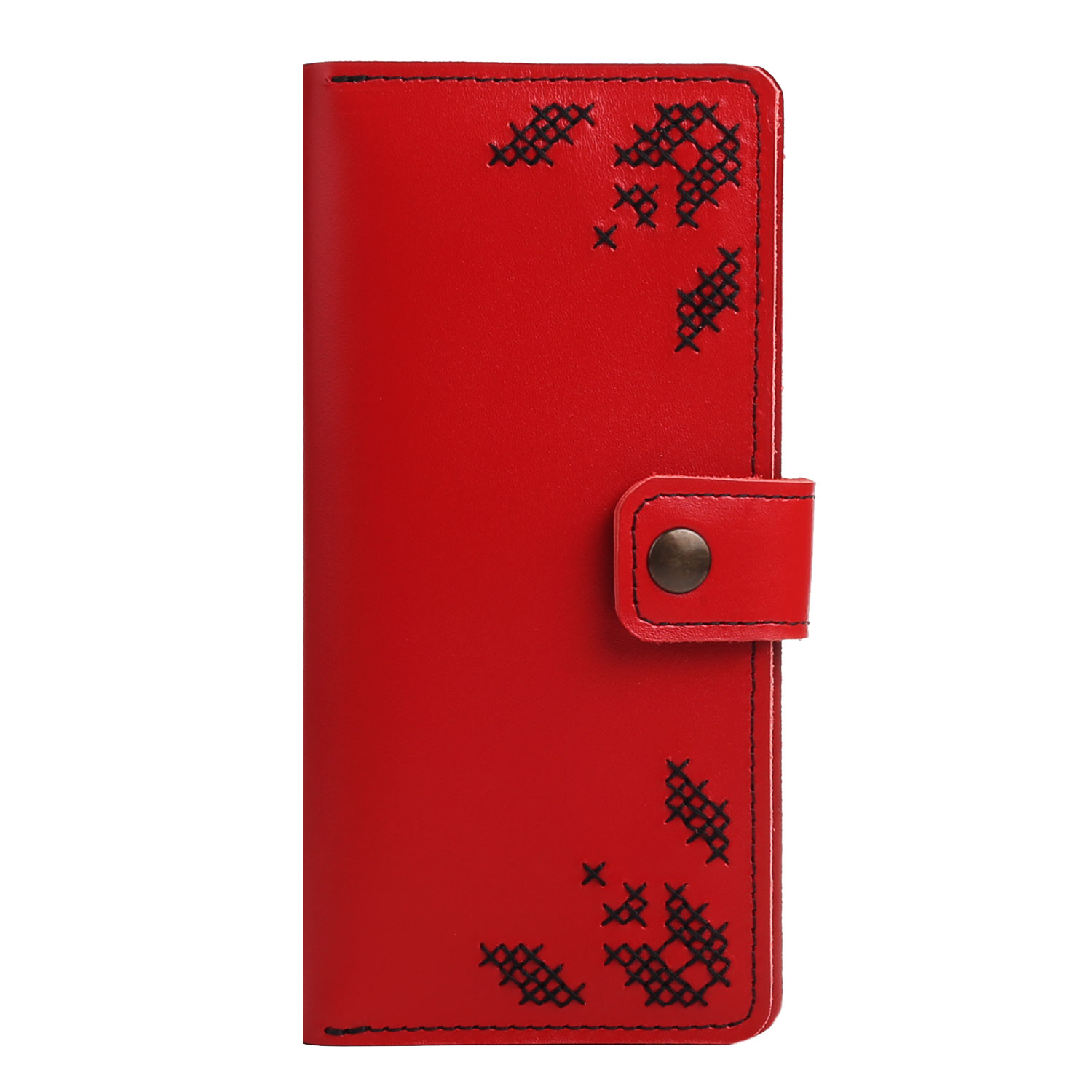 Гаманець довгий "Лонгер" з вишивкою червоний