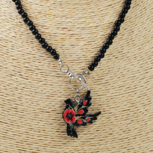 Підвіска “Ластівка” розписна з перлинками