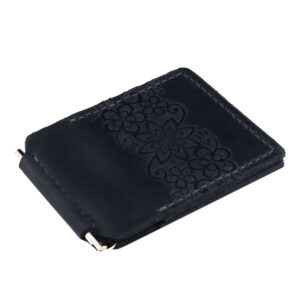 Затискач для купюр синій Квіти