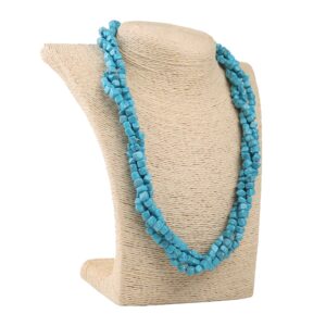 Намисто потрійне квадратне бірюза
