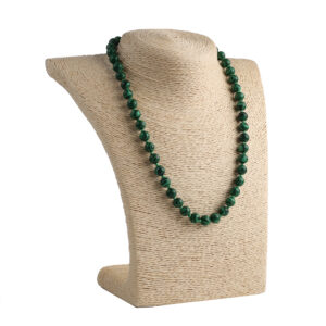 Намисто з малахіту зелене з чорним