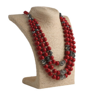 Намисто корал круглий потрійний