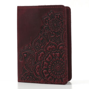 Обкладинка на паспорт бордова квітка