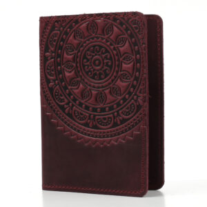 Обкладинка на паспорт бордова "Сонце Карпат"