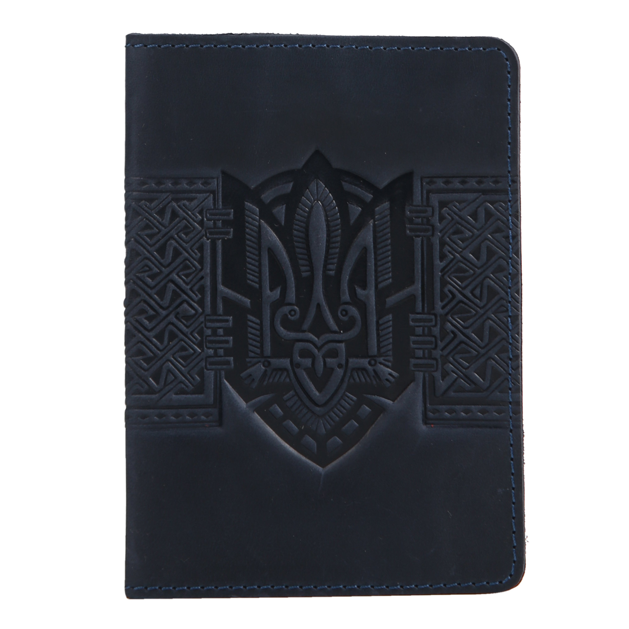 Обкладинка на паспорт темно-синя "Тризуб" - Зображення 2