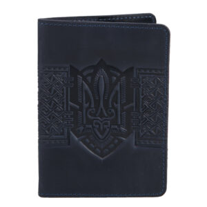Обкладинка на паспорт темно-синя "Тризуб"