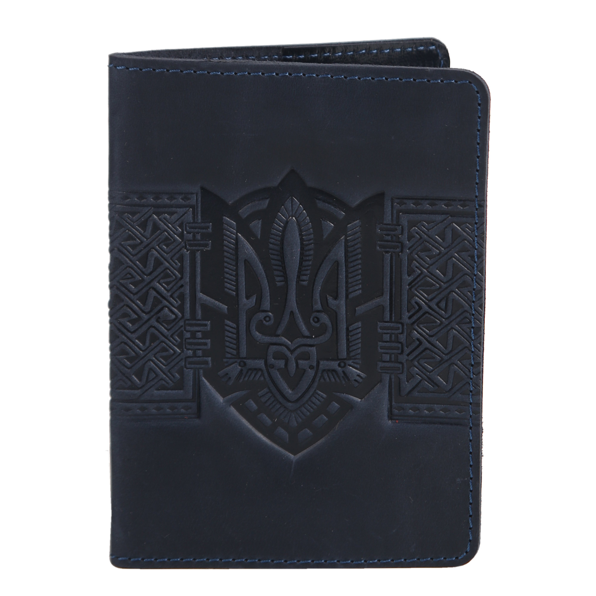 Обкладинка на паспорт темно-синя "Тризуб"