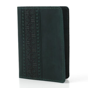 Обкладинка на паспорт темно- зелена "Геометрія"