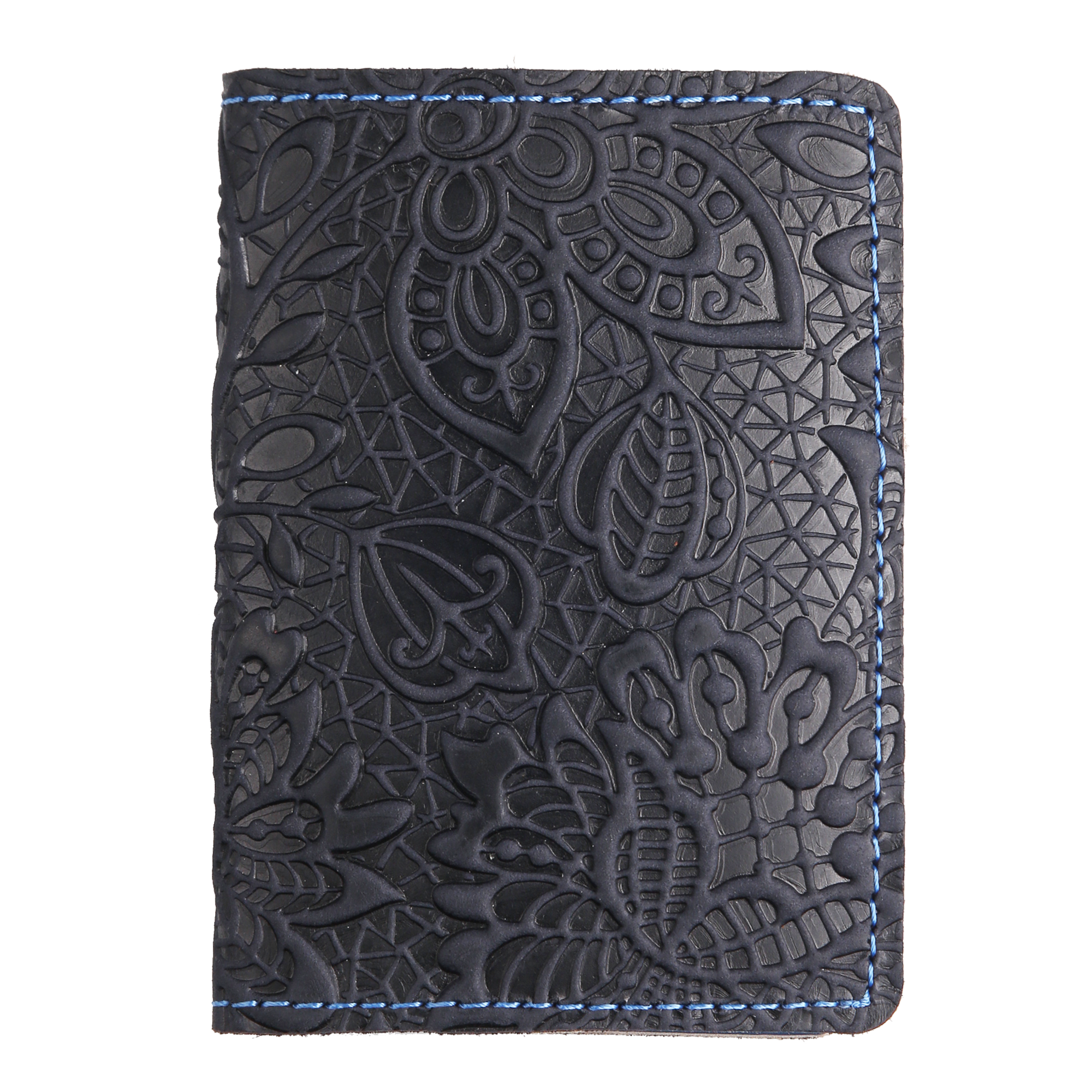 Обкладинка на паспорт темно-синя "Квіти" - Зображення 3