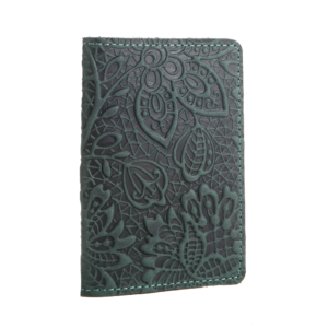 Обкладинка на паспорт зелена "Квіти"