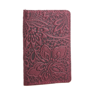 Обкладинка на паспорт бордова "Квіти"