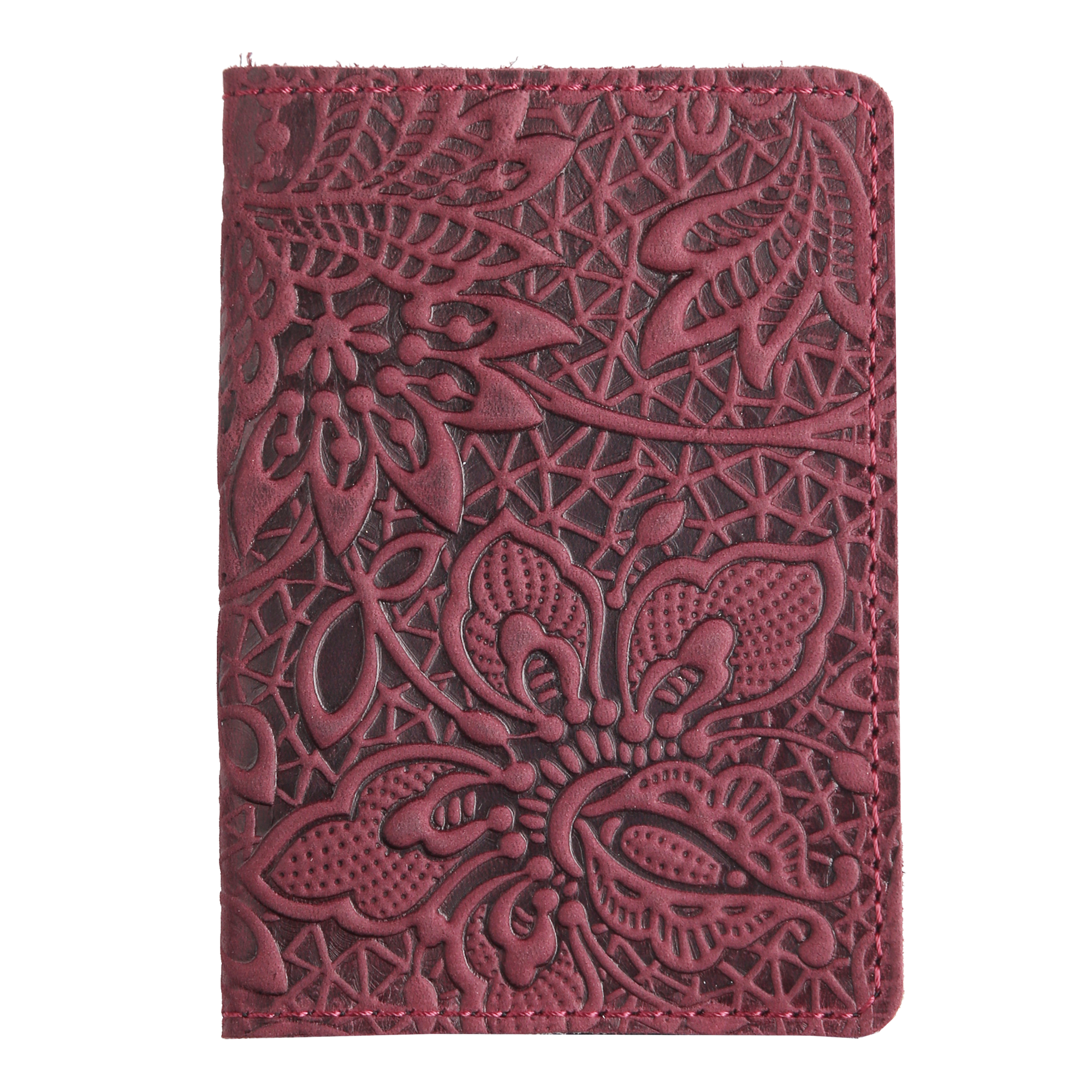 Обкладинка на паспорт бордова "Квіти" - Зображення 3