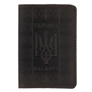 Обкладинка на паспорт "Герб - молитва"чорна