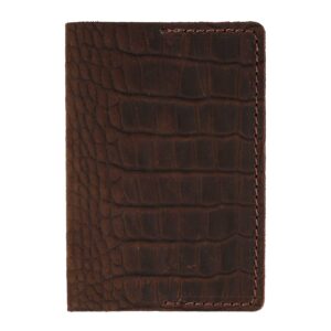 Обкладинка на паспорт "Наш бренд" крокодил коричневий