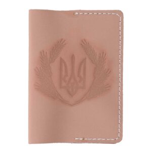 Обкладинка на паспорт "Наш бренд" герб бежевий