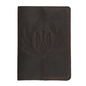 Обкладинка на паспорт "Наш бренд" герб темнокоричневий