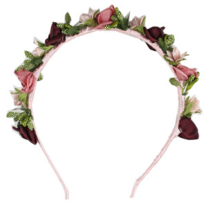 Віночок малий бордовий "Троянди"