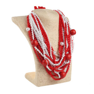 Кольє “Багате” червоне з білим