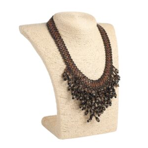 Силянка з бісеру бронзова з підвісками