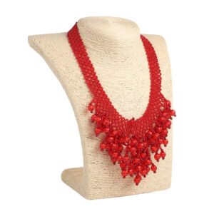 Силянка з бісеру  червона з підвісками