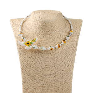 Намисто керамічне жовте "Ластівка"