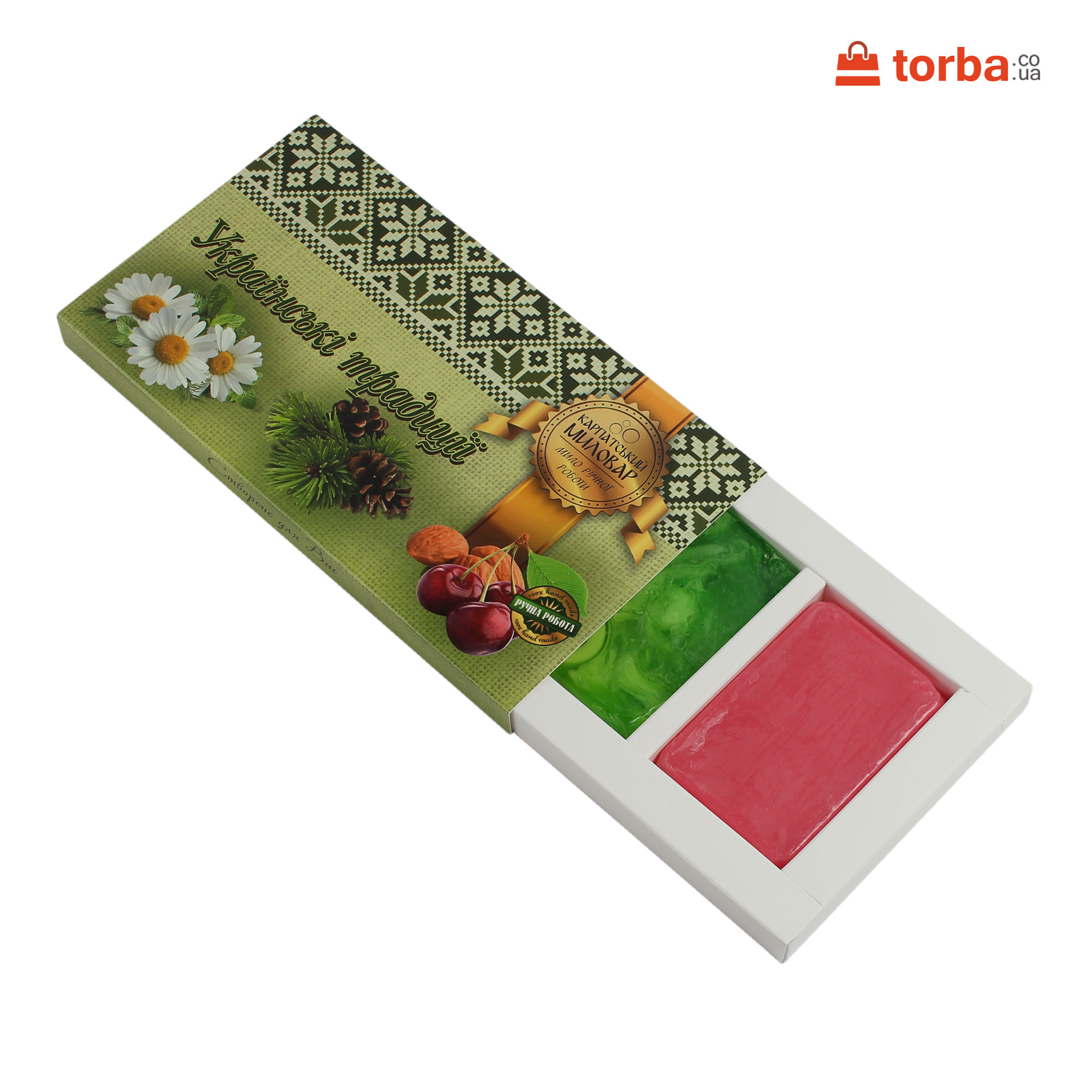 Набір Українські традиції “Ромашка, Смерека, Вишня та мигдаль”(Зелений) - Зображення 2