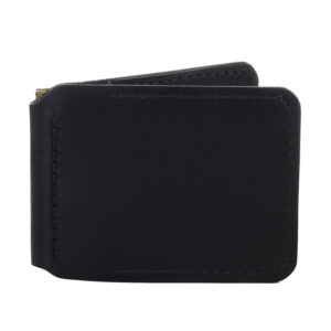 Зажим для грошей чорний гладкий