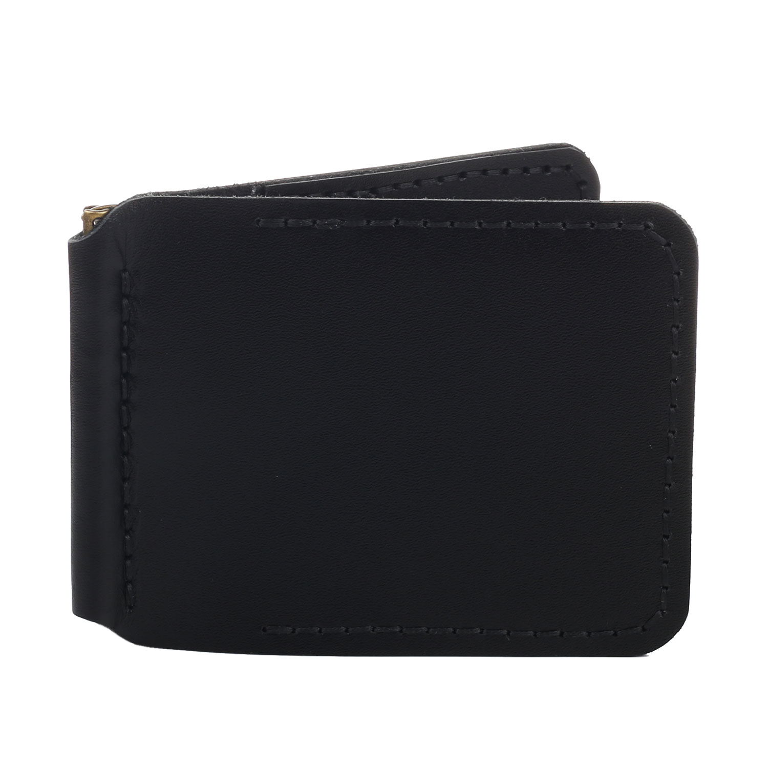 Зажим для грошей чорний гладкий