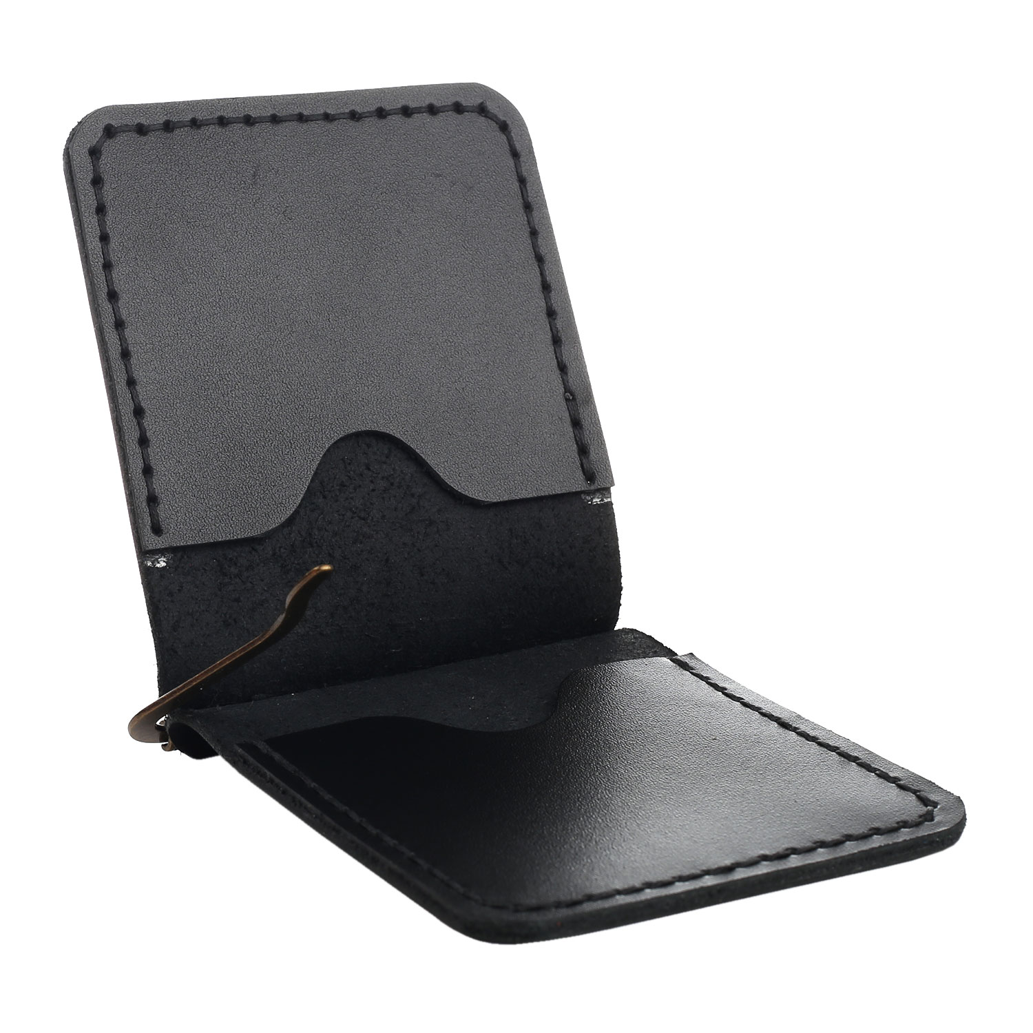 Зажим для грошей чорний гладкий - Зображення 4