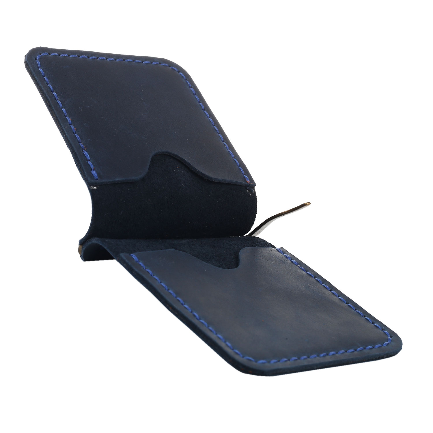 Зажим для грошей синій гладкий - Зображення 5