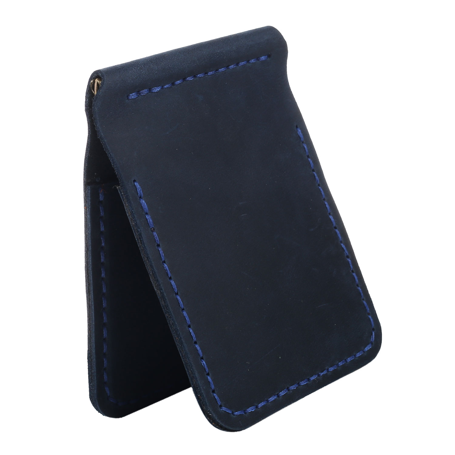 Зажим для грошей синій гладкий - Зображення 3