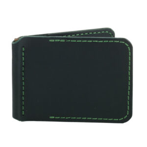 Зажим для грошей зелений гладкий