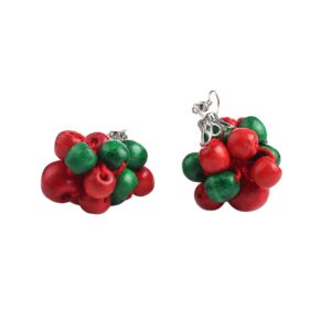 Сережки червоно-зелені