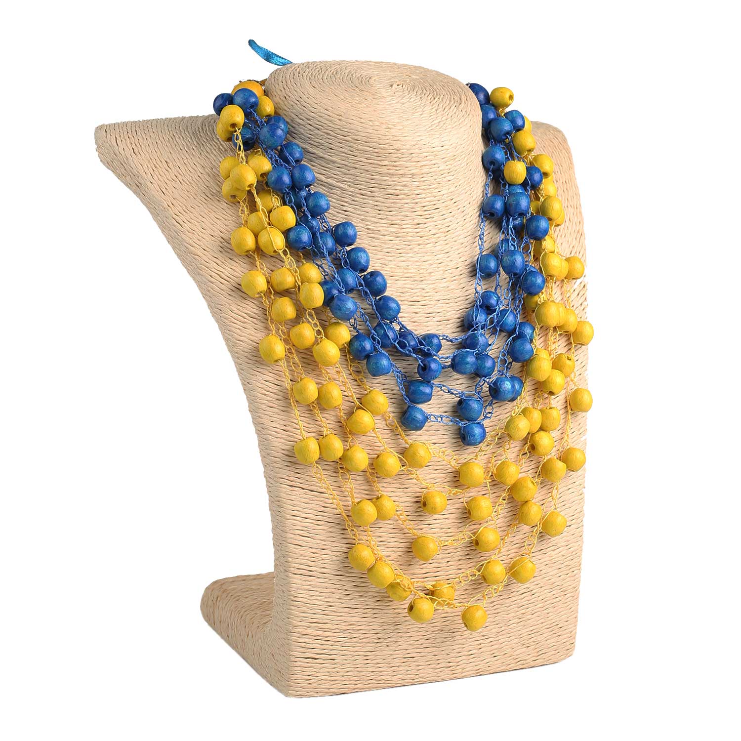 Набір прикрас з дерева 3в1, жовто-синій - Зображення 4