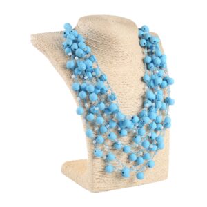 Намисто блакитне, дерев'яне