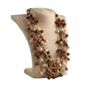 Намисто дерев’яне бежево-коричневе